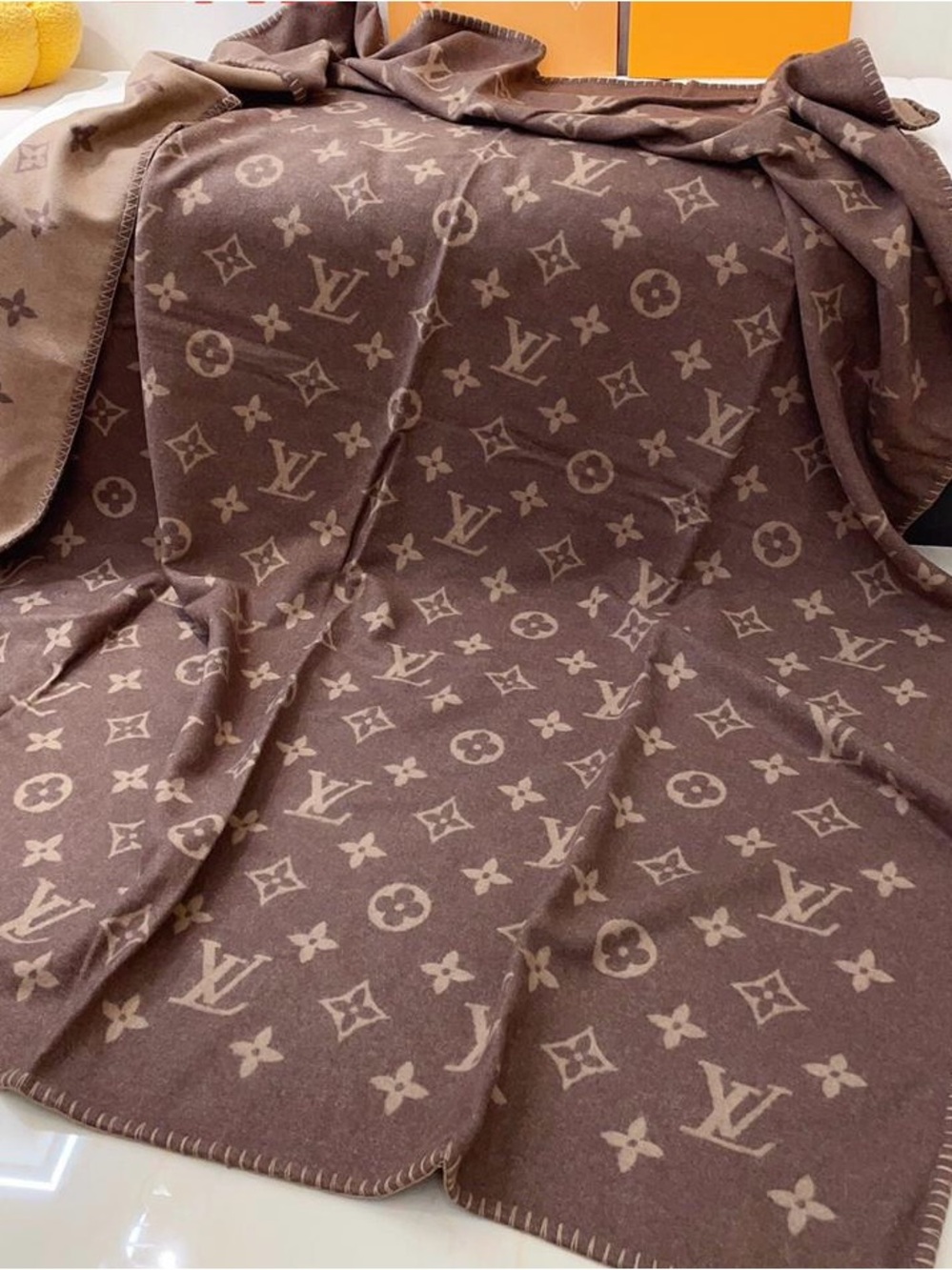 Brown Monogram Blanket